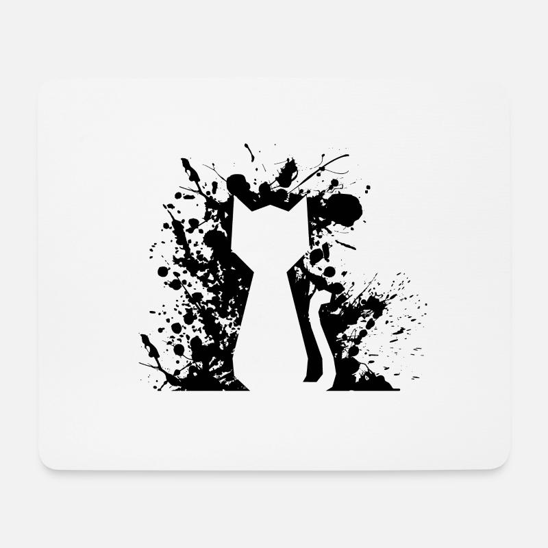Freche Katze Silhouette - Mousepad (Querformat) - Weiß