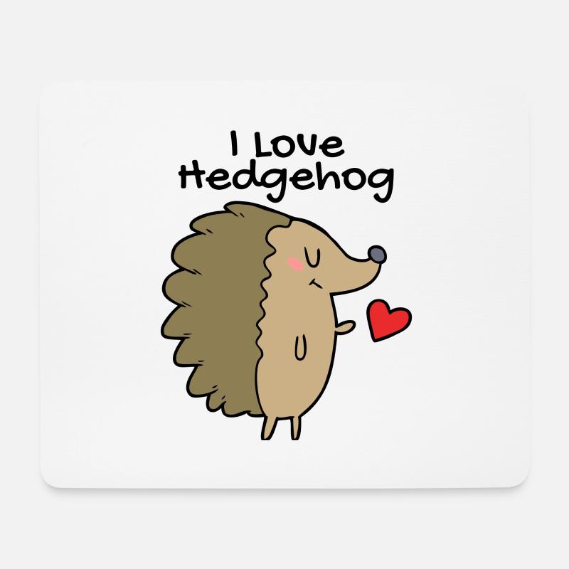 I love Hedgehog - Mousepad (Querformat) - Weiß