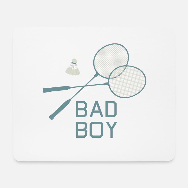Bad Boy Badminton - Tapis de souris (format paysage) - blanc
