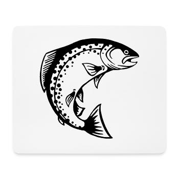 Dernière pêche à la truite - Tapis de souris (format paysage) - blanc - Devant