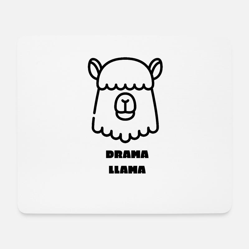 Drama Llama - Mousepad (Querformat) - Weiß