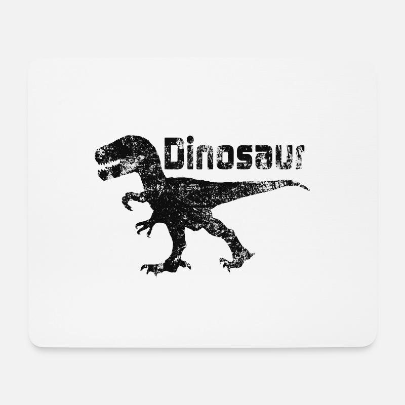 Dinosaur dinosaurs in black - Mouse Pad (horizontal) - white
