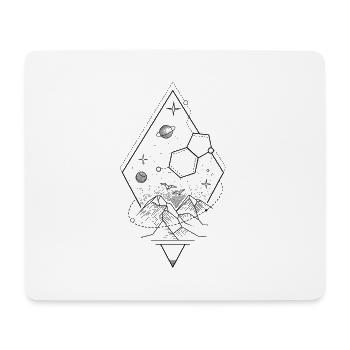 Mountains in space in diamonds and planets - Mouse Pad (horizontal) - white - Front