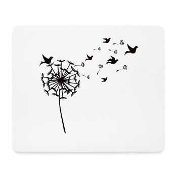 Dandelions become birds - Mouse Pad (horizontal) - white - Front