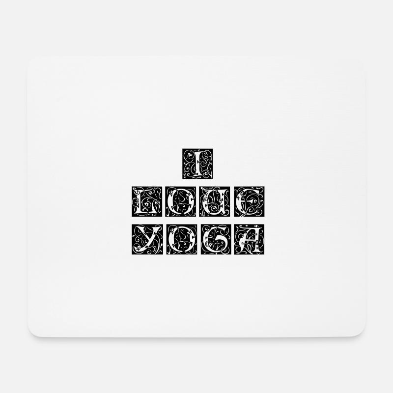 I love Yoga - Mousepad (Querformat) - Weiß