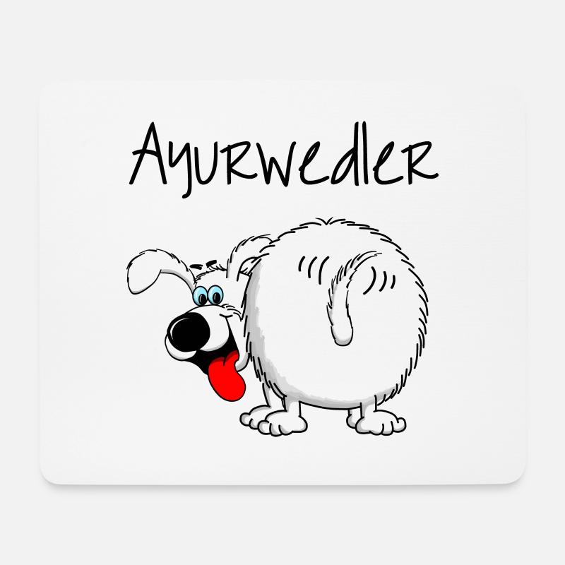 Ayurveda Hund = Ayurwedler - Mousepad (Querformat) - Weiß