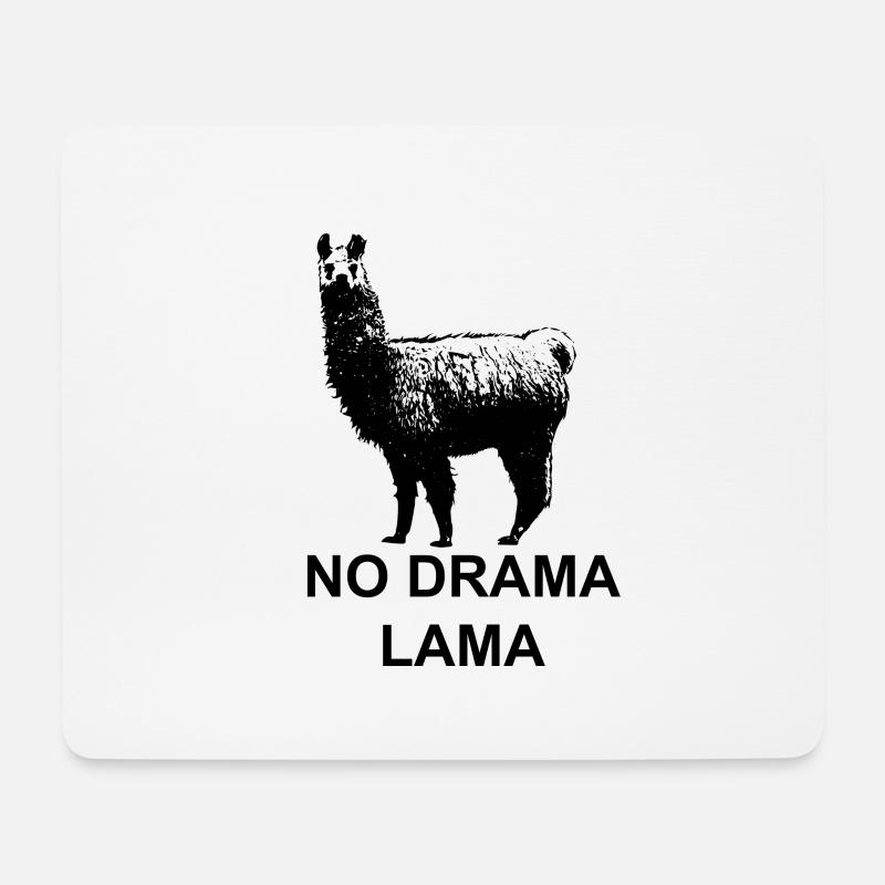 NO DRAMA LAMA - Mousepad (Querformat) - Weiß