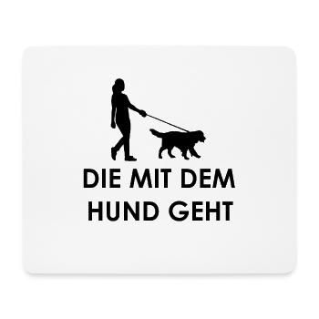 Die mit dem Hund geht - Mousepad (Querformat) - Weiß - Vorne