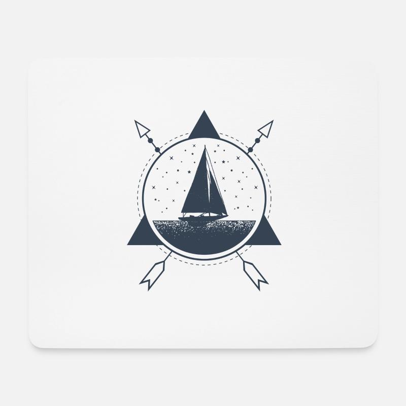 Segeln Sail Anchor Anker Sailing Segelschiff Boat - Mousepad (Querformat) - Weiß