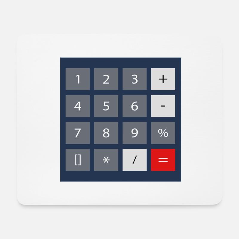 Taschenrechner - Mousepad (Querformat) - Weiß