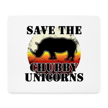 SAVE THE CHUBBY UNICORNS - Mouse Pad (horizontal) - white - Front