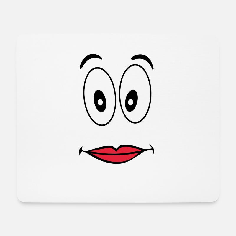 zufriedenes Gesicht - Mousepad (Querformat) - Weiß