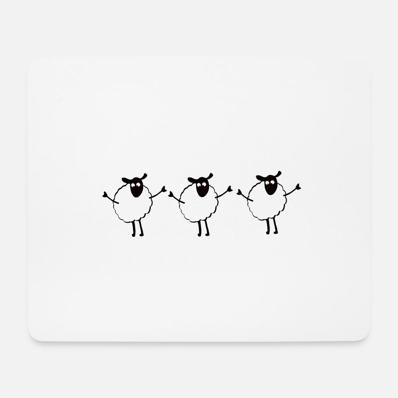 Schaaf Herde Sheep Niedliches Kuscheltier - Mousepad (Querformat) - Weiß