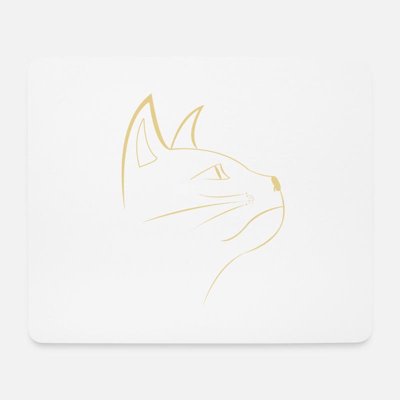 Katzengesicht Tiergeschenk - Mousepad (Querformat) - Weiß