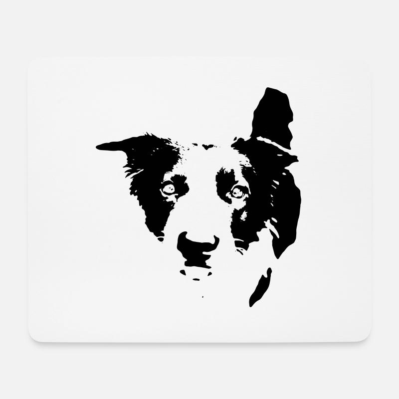 Border collie - Tapis de souris (format paysage) - blanc