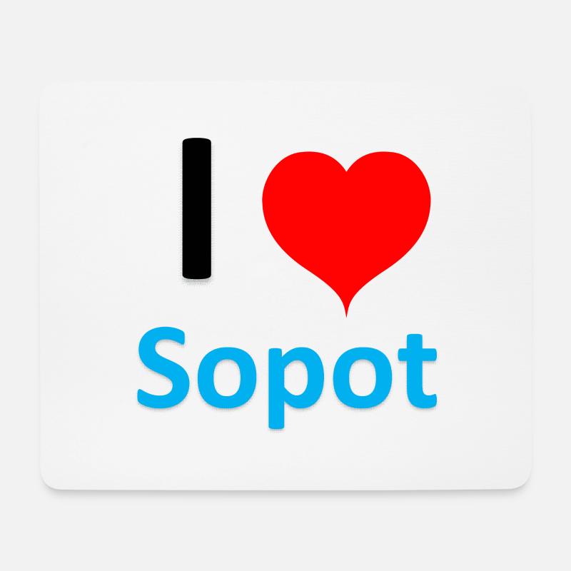i love sopot - Mousepad (Querformat) - Weiß