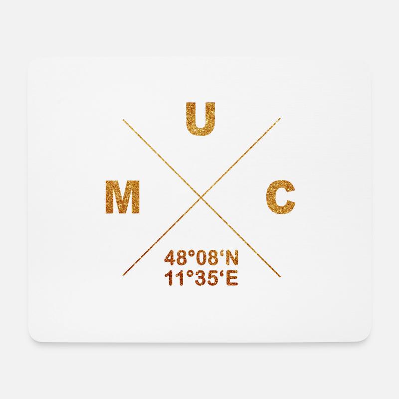 München MUC Koordinaten Geschenk Heimat Bayern - Mousepad (Querformat) - Weiß