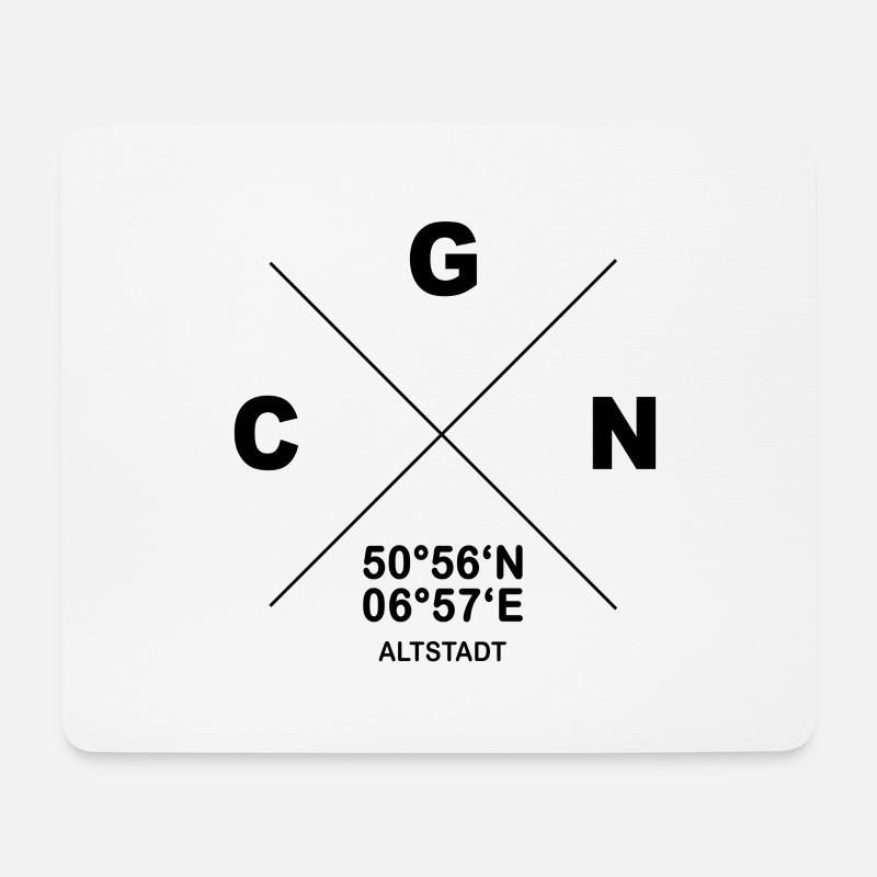 CGN Köln Altstadt Veedel Koordinaten Geschenk - Mousepad (Querformat) - Weiß