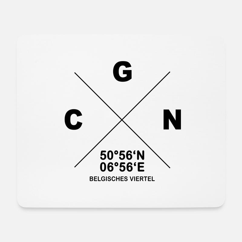 CGN Köln Belgisches Viertel Veedel Koordinaten - Mousepad (Querformat) - Weiß