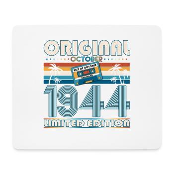 80th Birthday Retro Cassette Best of October 1944 - Mouse Pad (horizontal) - white - Front