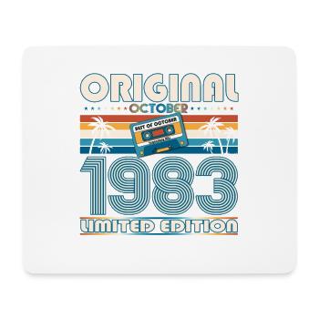 40 Birthday Retro Cassette Best of October 1983 - Mouse Pad (horizontal) - white - Front