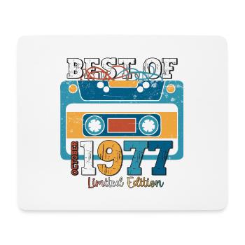 46th Birthday Husband October Vintage 1977 Cassette Tape - Mouse Pad (horizontal) - white - Front