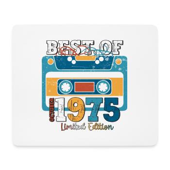 48e anniversaire mari octobre millésime 1975 cassette - Tapis de souris (format paysage) - blanc - Devant