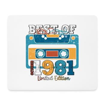 42e anniversaire mari octobre millésime 1981 cassette - Tapis de souris (format paysage) - blanc - Devant