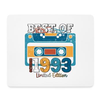 30th Birthday Husband October Vintage 1993 Cassette Tape - Mouse Pad (horizontal) - white - Front