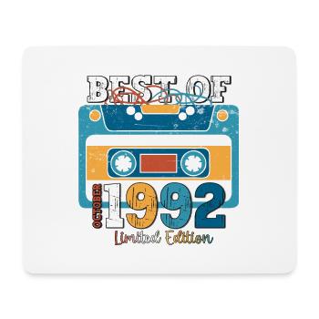 31st Birthday Husband October Vintage 1992 Cassette Tape - Mouse Pad (horizontal) - white - Front