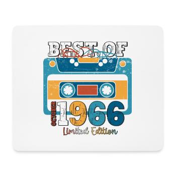 57e anniversaire mari octobre millésime 1966 cassette - Tapis de souris (format paysage) - blanc - Devant