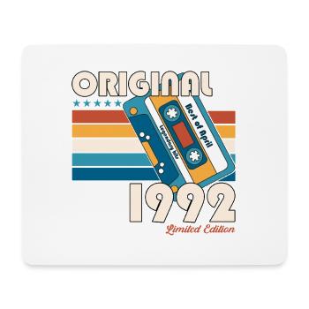 33rd Birthday Gift Man Cassette April 1992 - Mouse Pad (horizontal) - white - Front