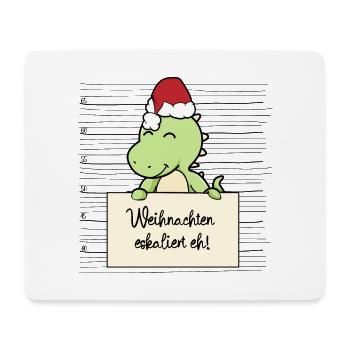 Es eskaliert eh lustige Weihnachten Dinosaurier - Mousepad (Querformat) - Weiß - Vorne