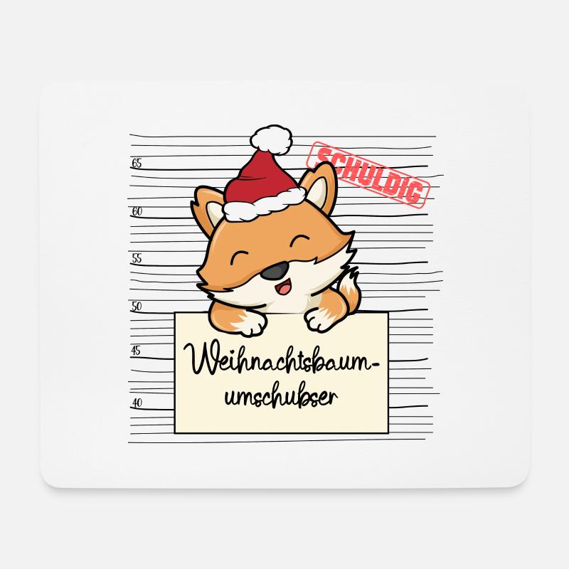 Weihnachtsbaum Umschubser Fuchs - Mousepad (Querformat) - Weiß