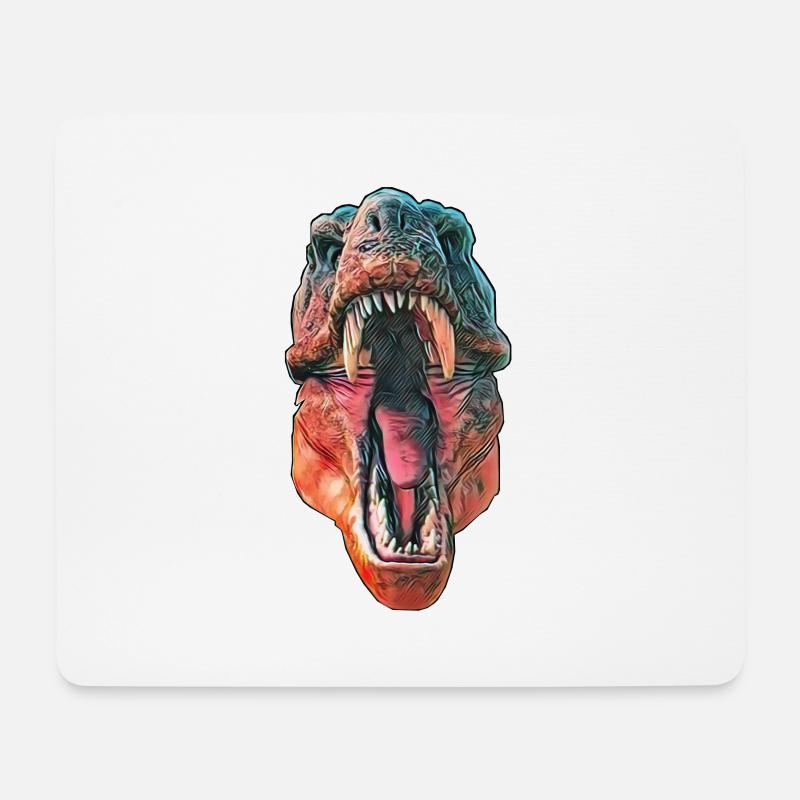 T-Rex - Mousepad (Querformat) - Weiß