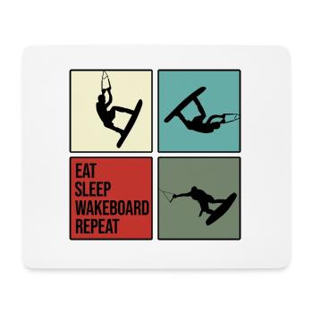 wakeboard wakeboarder cable wasserratte eat repeat - Mousepad (Querformat) - Weiß - Vorne