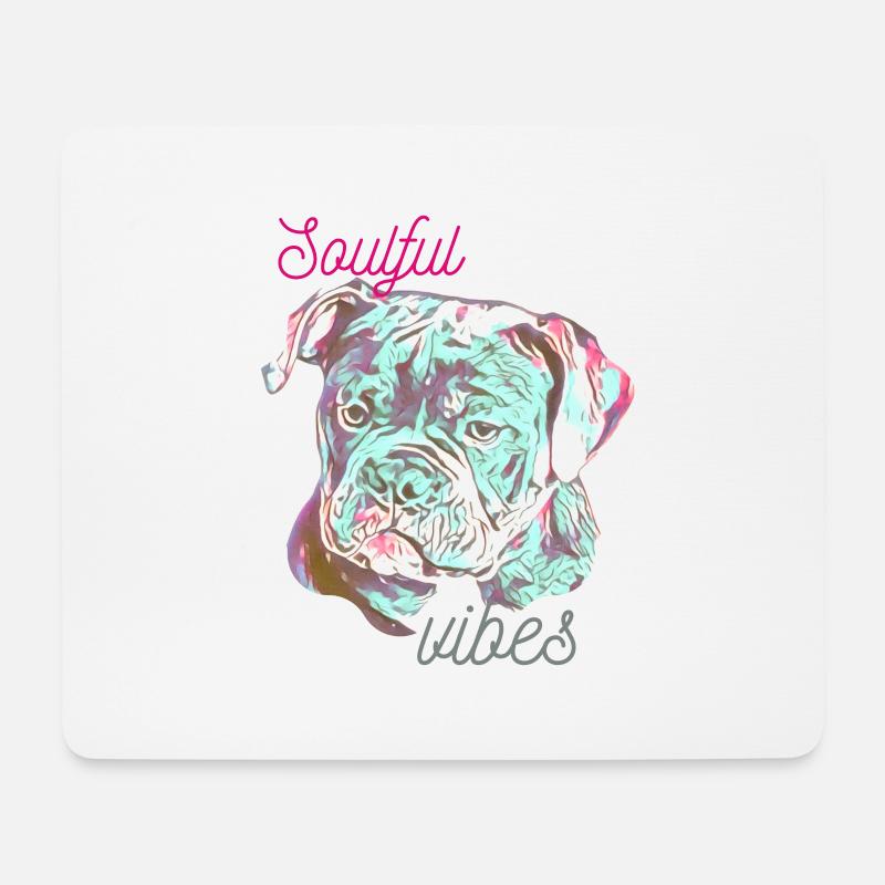 Soulful little Bulldog - Mousepad (Querformat) - Weiß