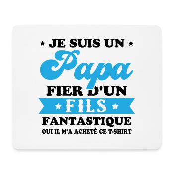 Je suis un papa fier d'un fils, Cadeau papa - Tapis de souris (format paysage) - blanc - Devant