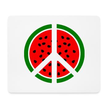 Wassermelone peace symbol - Mousepad (Querformat) - Weiß - Vorne