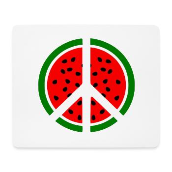 Wassermelone melone peacezeichen - Mousepad (Querformat) - Weiß - Vorne