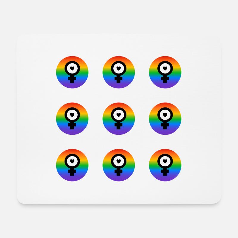 Feministische Ikonen - Regenbogenflagge - Mousepad (Querformat) - Weiß