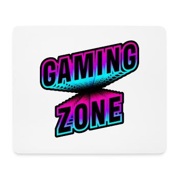 Gaming Zone neon 3D - Mousepad (Querformat) - Weiß - Vorne