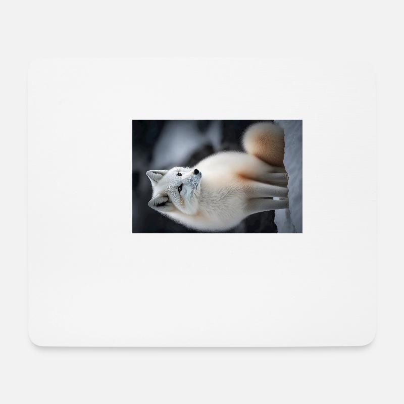 Polarfuchs - Mousepad (Querformat) - Weiß