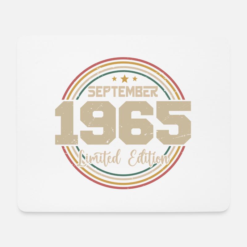 September 1965 Geburtstagsgeschenk 1965 - Mousepad (Querformat) - Weiß