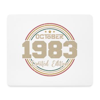 Né en octobre 1983 Retro Anniversaire Octobre 1983 - Tapis de souris (format paysage) - blanc - Devant