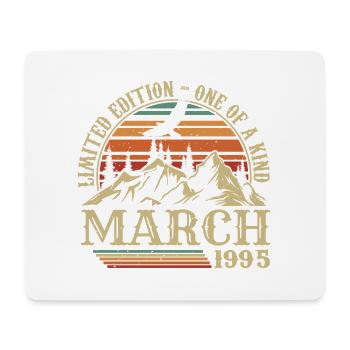 Geburtstagsgeschenk März 1995, geboren im März 1995 - Mousepad (Querformat) - Weiß - Vorne