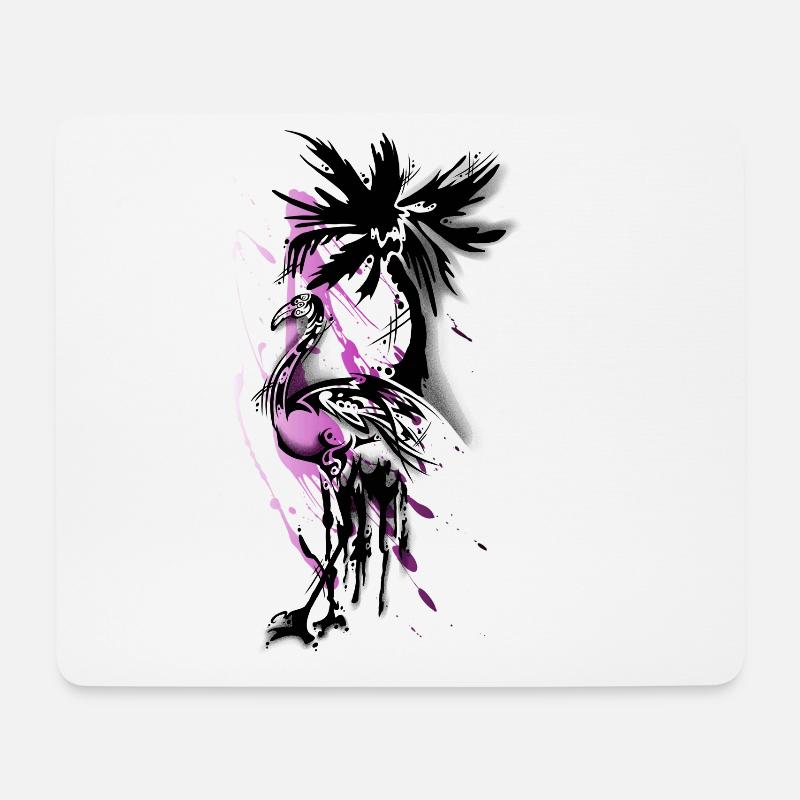 Flamingo Streetart-Stil schwarz - Mousepad (Querformat) - Weiß