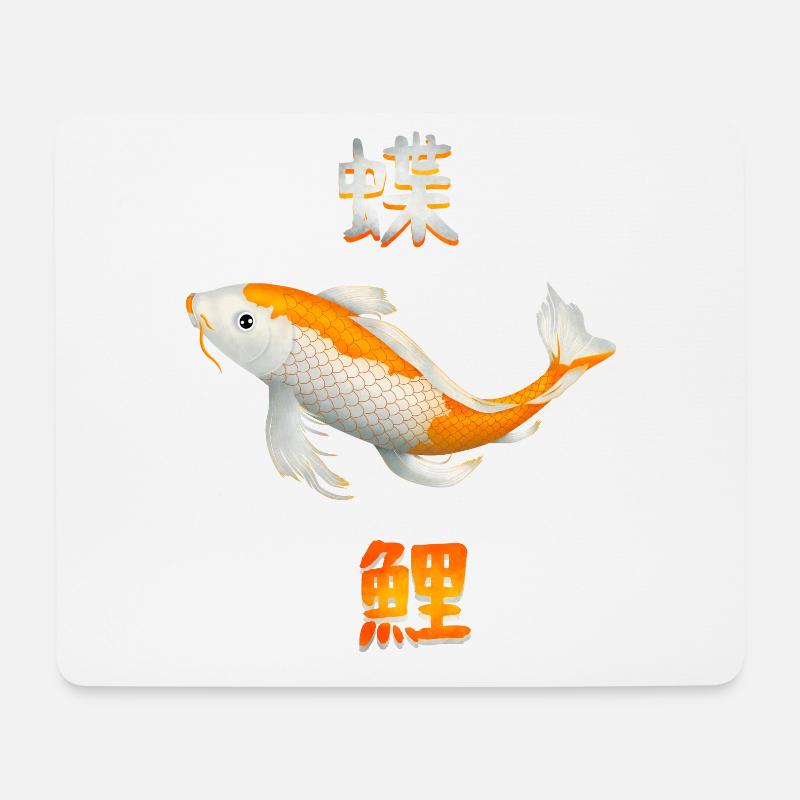 Koi Fisch Karpfen Japan Schriftzeichen Geschenk - Mousepad (Querformat) - Weiß