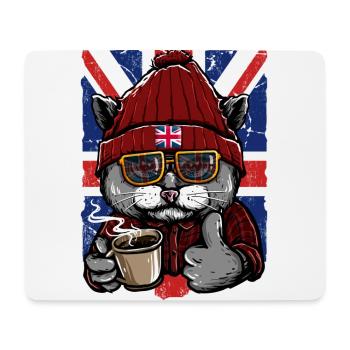UK Union Jack Flag T-Shirt English England Cats - Tapis de souris (format paysage) - blanc - Devant