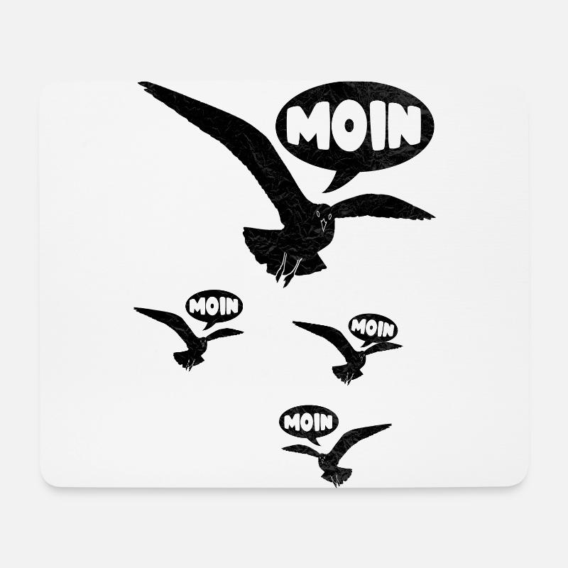 Die Möwen sind los Moin Möwe Norddeutschland - Mousepad (Querformat) - Weiß